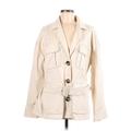 Banana Republic x Harbison Jacket: Mid-Length Ivory Print Jackets & Outerwear - Women's Size Medium