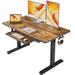 Standing Desk with Keyboard Tray, 48 × 24 Inches Electric Height Adjustable Desk, Sit Stand Up Desk, Computer Office Desk