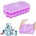 Set of 2 Honeycomb Silicone Ice Cube Trays with Lid Storage