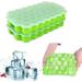 Set of 2 Honeycomb Silicone Ice Cube Trays with Lid Storage