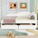 Twin PU Upholstered Tufted Daybed with 2 Drawers and Cloud Shaped Guardrail, White