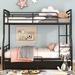 Full XL Over Queen Metal Bunk Bed with 2 Drawers, Versatile Split Design, Black