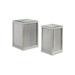 Brad Set of 2 Nesting Side End Tables, Mirrored Glass, Silver Wood Finish