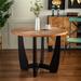 Round Coffee Table for Living Room Patio, 39.37" Modern Wood Coffee Table w/Crossed Cedar Legs, Wood Grain Circle Coffee Table
