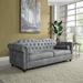 Classic Traditional Living Room Upholstered Sofa with high-tech Fabric Surface/ Chesterfield Tufted Fabric Sofa Couch, Large