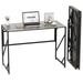 40" Folding Computer Desk No Assembly Needed Foldable Small Home Office Desk Study Writing Desk Gaming Table for Small Space