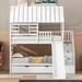 Twin Over Twin House Bunk Bed with Trundle & Slide, Storage Staircase