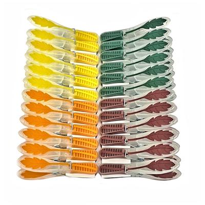 24-Pack Fall Leaf Plastic Clothespins with Non-Slip Grips