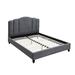 Plethoria Wetherley Upholstered Scalloped Bed Upholstered, Wood in Black/Gray | 46.5 H x 63.5 W x 87.5 D in | Wayfair AQ07982