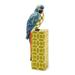 MacKenzie-Childs Fleur De Leaf Parrot Resin in Blue/Green | 16.14 H x 4.53 W x 10.24 D in | Wayfair 35514-1113