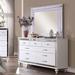 House of Hampton® Emmee 9 Drawer 62" W Double Dresser w/ Mirror Wood in Brown/White | 38.25 H x 62 W x 18 D in | Wayfair