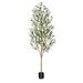 Primrue Adcock Artificial Olive Tree in Pot w/ Realistic Leave & Natural Trunk Plastic in Black | 70" H x 18" W x 18" D | Wayfair