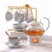 House Of Hampton® Jionny 22oz. Teapot Set Porcelain China/Ceramic in Gray | 9.84 H x 10.35 W x 15.24 D in | Wayfair