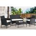 Winston Porter 4 - Person Outdoor Seating Group w/ Cushions in Black | Wayfair 83D087AA5E1F4C489CE1C3FC0CE1A8BB