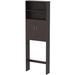 Latitude Run® Over The Toilet Storage, Taller Bathroom Organizer Space-Saving Storage Cabinet Manufactured in Black | 77 H x 25 W x 8 D in | Wayfair