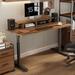 17 Stories Desborough 60 Inch Mechanical Adjustable Desk Wood/Metal in Black/Brown | 60 W x 26 D in | Wayfair 2AFD403F993644ABB8CCA1CD47511892