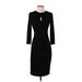 Cache Cocktail Dress - Sheath: Black Solid Dresses - Women's Size Small