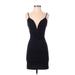 Forever 21 Cocktail Dress - Mini V-Neck Sleeveless: Black Solid Dresses - Women's Size Small
