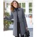 Blair Women's Larry Levine Updated Wool Coat - Grey - XL - Misses