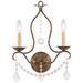 Chesterfield 2 Light Hand Applied Venetian Golden Bronze Wall Sconce