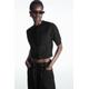 COS Women's Cropped Short-Sleeved Cardigan - Black - Black
