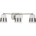 Progress Lighting 267491 - 3 Light 120 volt Brushed Nickel Vanity Opal Glass Light Fixture (THREE-LIGHT LUXE INDUSTRIAL BRUSHED NICKEL BATH LIGHT (P300444-009))