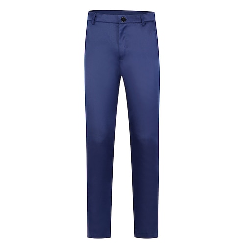 Herren Anzughosen Hose Hosen Anzughose Tasche Glatt Komfort Atmungsaktiv Outdoor Täglich Ausgehen Modisch Brautkleider schlicht Schwarz Weiß Image