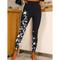 Damen Yoga-Leggings Bauchkontrolle Po-Lifting Hohe Taille Yoga Fitness Fitnesstraining Strumpfhosen Leggings Blumenmuster 1 # 2 # 8 # Spandex Herbst Sport Sportkleidung Dehnbar Schmaler Schnitt