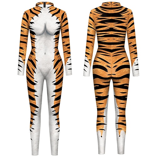 Karneval 2026 Karnevalskostüm Ganzkörperanzug Tier Karneval Zentai-Anzüge Cosplay Kostüm Catsuit Cosplay Sexy Kostüm Erwachsene Herren Damen Karneval Maskerade Einfaches Karnevalskostüm Verkleiden Image