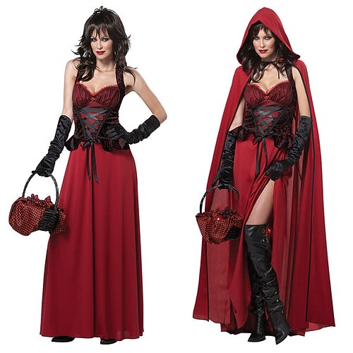 Rotkäppchen Karneval Kleid Cosplay Kostüm Cosplay Sexy Kostüm Erwachsene Damen Karneval Maskerade Party Halloween Leistung Einfaches Karnevalskostüm Verkleiden Image