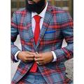giacca blazer casual scozzese da uomo taglie forti vestibilità regolare su misura a quadri monopetto a due bottoni rossa 2024