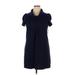 Jessica H Casual Dress - Shift Cowl Neck Short sleeves: Blue Dresses - New - Women's Size 14 Petite