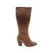 Lucky Brand Boots: Brown Solid Shoes - Women's Size 6 - Almond Toe