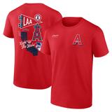 Men's Fanatics Branded Red Los Angeles Angels Split Zone T-Shirt