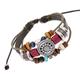 CARNIVAL Vintage Personalized Cowhide Bracelet Fashionable and Versatile Beaded Genuine Leather Bracelet New Style Bracelet