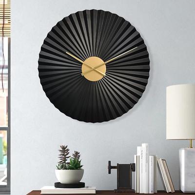 Creative Organ Fold Wall Clock,Modern Round Decorative Wall Clock Silent Non-Ticking Metal Iron Wall Clock for Living Room Bedroom Hotel Porch,Gold,40/60/80cm