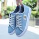 Women's Sneakers Canvas Shoes White Shoes Outdoor Office Work Solid Colored Summer Flat Heel Round Toe Classic Casual Preppy Walking Canvas Lace-up Black White Blue