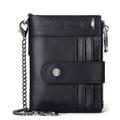 HUMERPAUL Men Wallets Slim Leather Bifold Hasp Short Male Purse Coin Pouch Multi-functional Cards Wallet Chain Bag Quality