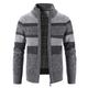 Men's Sweater Cardigan Sweater Zip Sweater Sweater Jacket Ribbed Knit Knitted Color Block Stand Collar Fashion Casual Sports Daily Wear Clothing Apparel Fall Winter Navy Blue Blue M L XL