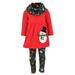 Unique Baby Girls Christmas Snowman 3 Piece Winter Outfit (5/L Red)