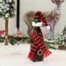 12 Pieces Christmas Wine Bottle Cover Set Christmas Buffalo Plaid 6 Pieces Mini Xmas Santa Hat 6 Pieces Christmas Bottle Santa Scarf for Christmas Silverware Holders Candy Wine Bottle