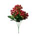 Washranp Artificial Flowers California Berries Bouquet 6 Fork Fake Holly Berry Picks Fruits with Green Leaves Stem for Home Party Wedding Decor