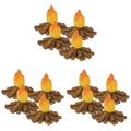 12 Pcs Resin Fire Ornament Fake Fireplace Decor Fake Camp Fire Resin Crafts Camping Toys Fire Decorations Campfire Model