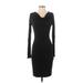 Elie Tahari Casual Dress - Sheath Cowl Neck Long sleeves: Black Solid Dresses - Women's Size X-Small