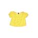 Art Class Short Sleeve Button Down Shirt: Yellow Floral Tops - Kids Girl's Size 4