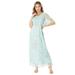 Plus Size Women's Sweetheart-Neck Embellished Lace Gown by Roaman's in Mint Rose Bouquet (Size 40 W)