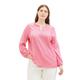 Langarmshirt TOM TAILOR PLUS Gr. 46, pink (pink thin stripe) Damen Shirts V-Shirts