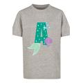 Kurzarmshirt F4NT4STIC "Kinder Disney Alphabet A Is For Ariel-BLK with Kids Basic Tee" Gr. 158/164, grau (heathergrey) Mädchen Shirts T-Shirts