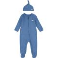 Neugeborenen-Geschenkset LEVI'S KIDS "LVN FOOTED COVERALL & HAT SET" Gr. 3 (68), blau (atlantic htr) Baby KOB Set-Artikel Erstausstattungspakete