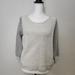 American Eagle Outfitters Tops | American Eagle Outfitters Grey Cream Sweatshirt With Chiffon Back | Color: Cream/Gray | Size: M/L